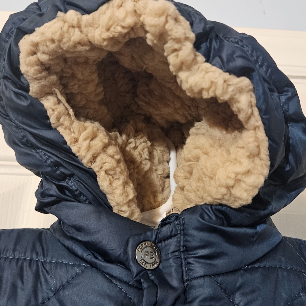 Perry Ellis baby Navy Blue Quilted Hooded snowsuit‎ size 6/9 Months Jumpsuit - Picture 5 of 13